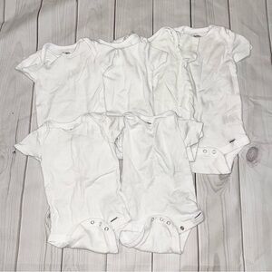 Bundle of 6 White Bodysuits - Size 3-6 Months